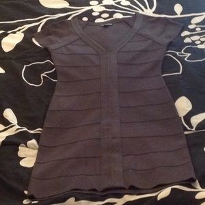 Express Short sleeve gray stretch dress